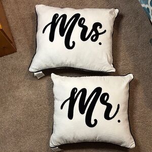 Mr. and Mrs. Decorative Throw Pillows